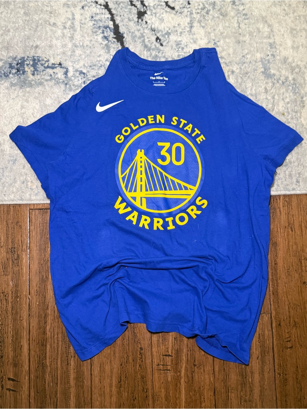 Nike Golden State Warriors Stephen Curry #30 Logo T-Shirt Blue – Men’s Large